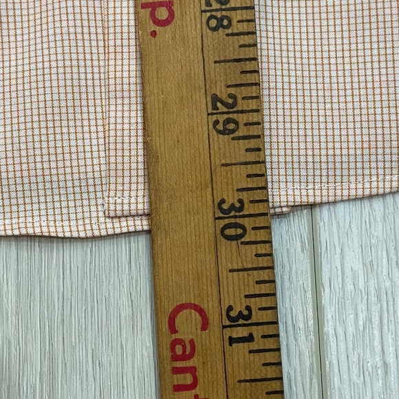 Nautica Wrinkle Free Orange & White Patterned Button Up Mens 15 1/2 - 34/35 - Picture 7 of 11